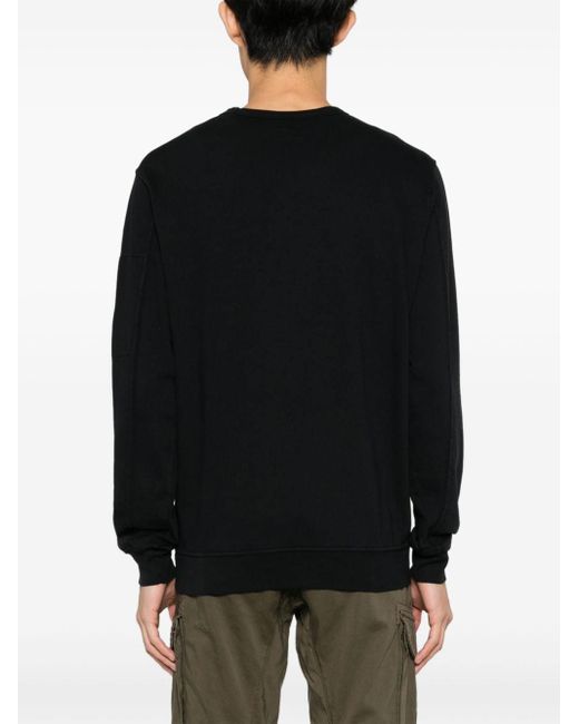 C P Company Black Lens-detail Cotton Sweatshirt for men