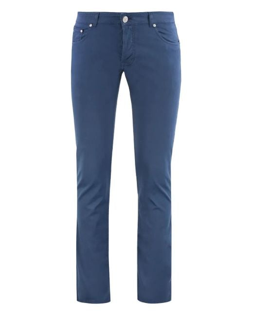Moorer Blue Five-Pocket Trousers for men