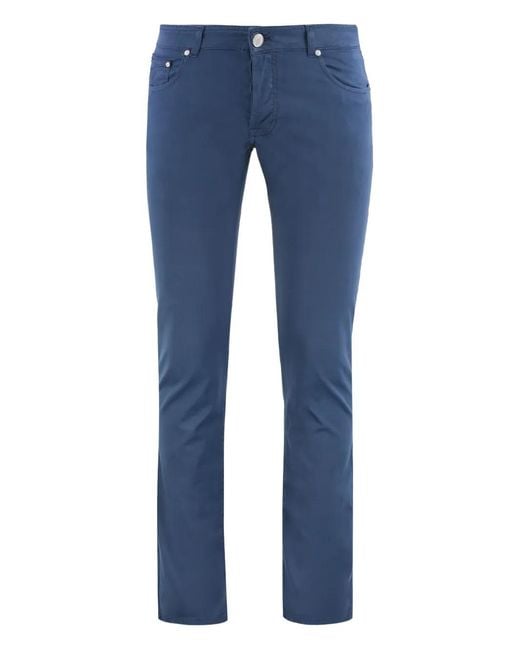 Moorer Blue Five-Pocket Trousers for men