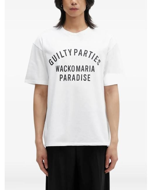 Wacko Maria White Graphic-Print Cotton T-Shirt for men