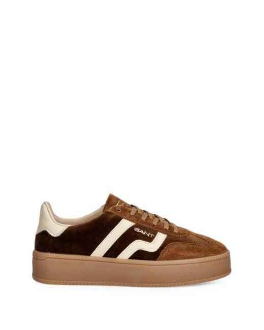Gant Brown Suede Panelled Sneakers