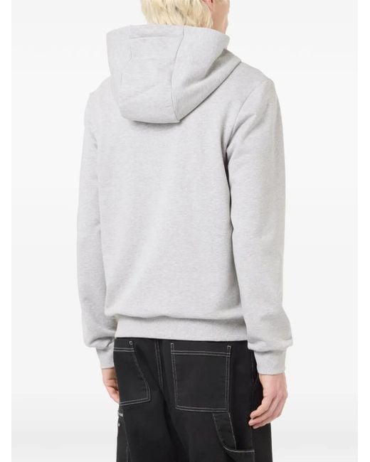 Iceberg Gray Logo-Patch Zip-Up Hoodie for men