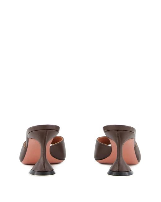 AMINA MUADDI Brown Lupita Open-Toe Sculptural-Heel Sandals