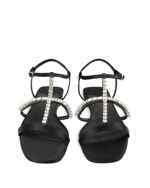 Jimmy Choo Black Gwyn Flat Sandals