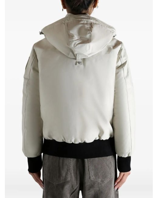 Moose Knuckles Gray Hooded Pompom Jacket