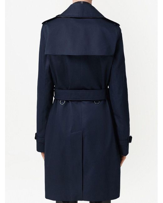 Burberry Blue Mid-length Kensington Heritage Trench