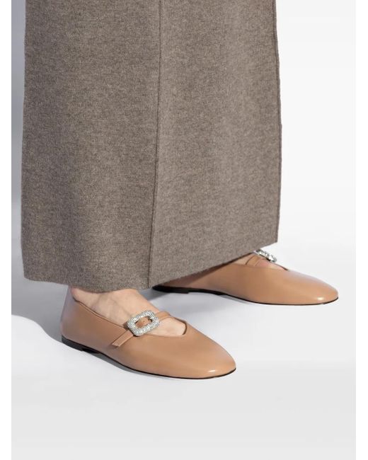 Giuseppe Zanotti Brown Georgia Buckle Ballet Flats