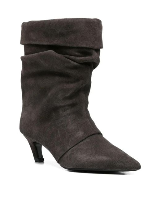 Ash Black 50Mm Slouch-Effect Pointed-Toe Boots