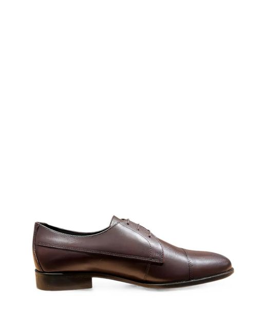 Boss Brown Colcy Cap-Toe Derby Shoes for men