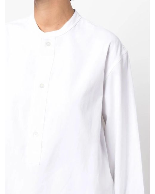 Sofie D'Hoore White Band-Collar Cotton Shirt