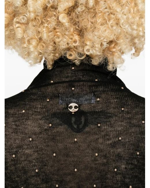 Rabanne Black Roll-Neck Top