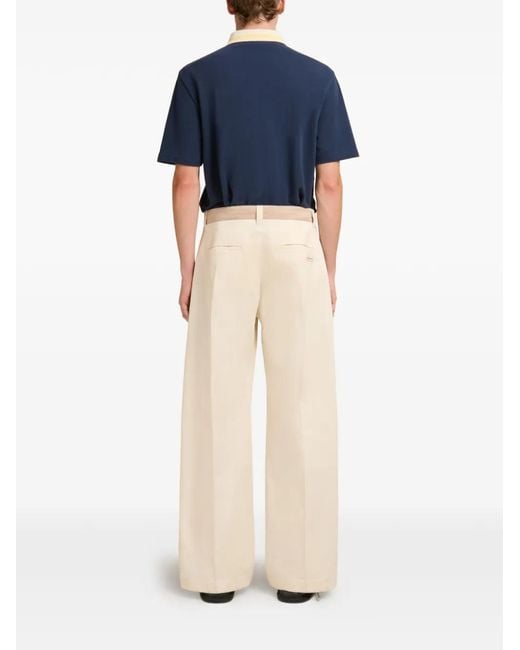 Marni White Pantalon Ceinturé À Patch Logo for men