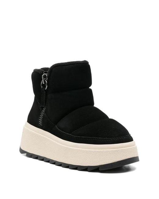 Ash Black Quilted Platform Boots