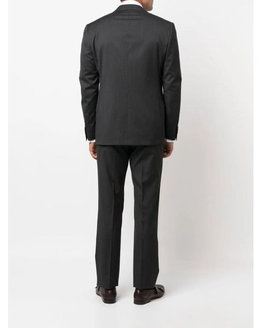 Corneliani Black Single-Breasted Virgin-Wool Suit for men