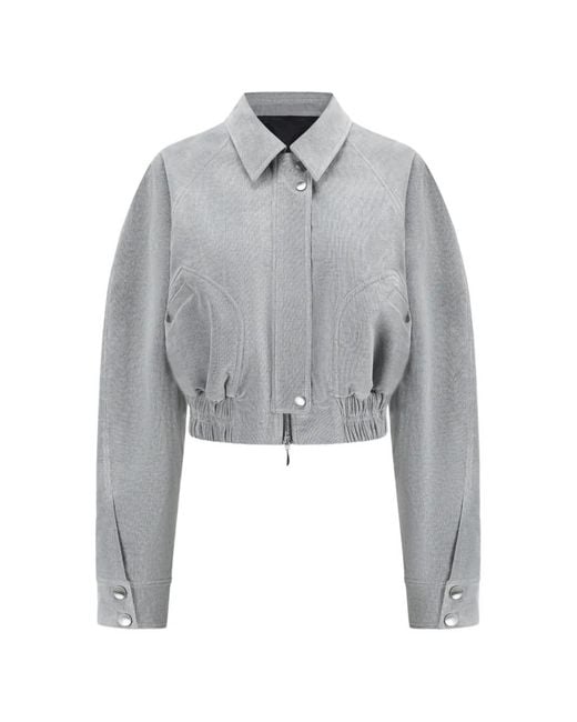 Oude Waag Gray Corduroy Cocoon Cropped Jacket