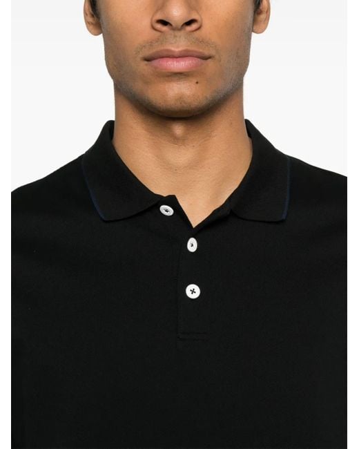 Giorgio Armani Black Piqué Polo Shirt for men