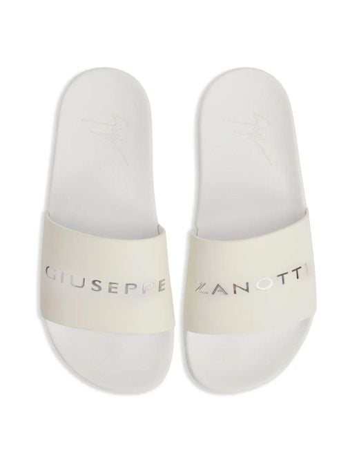 Giuseppe Zanotti White Brett Flat Slides