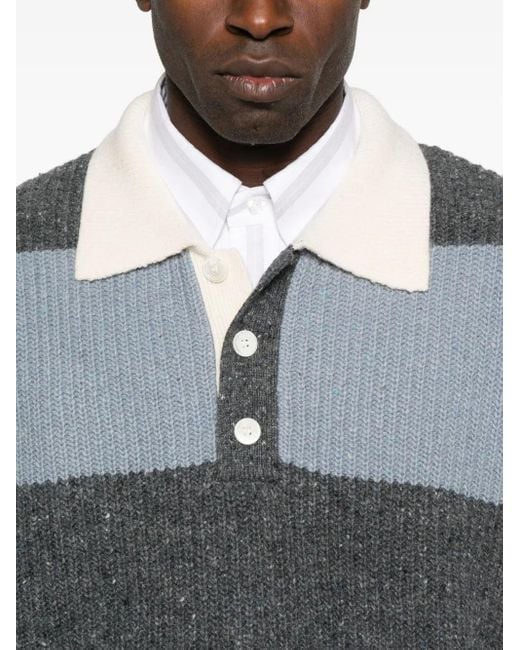 DUNST Gray Striped Sweater