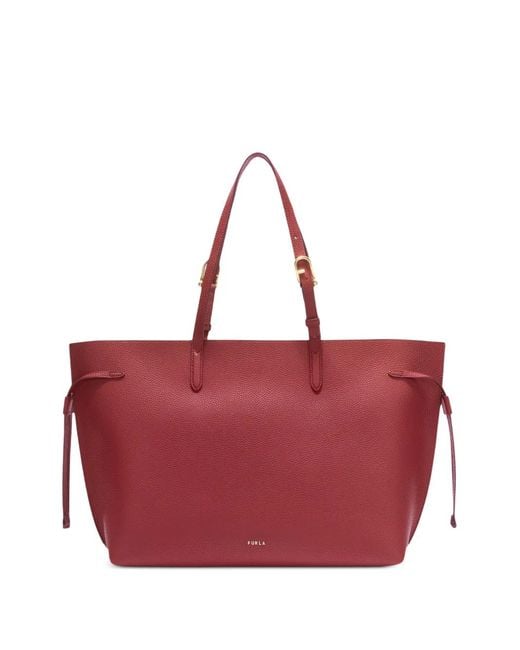 Furla Red Large Ava Leather Tote Bag