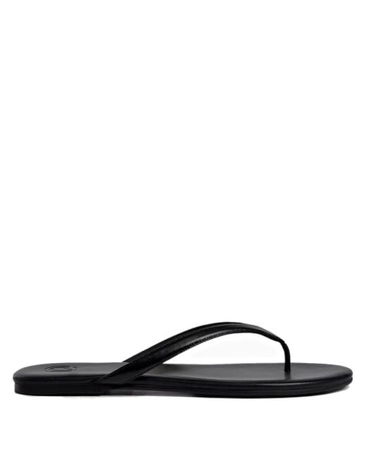 12 STOREEZ Black Leather Flip-Flops
