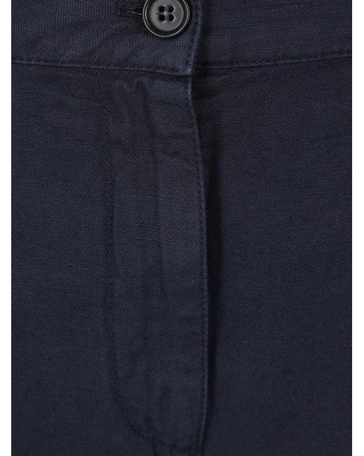 Aspesi Blue Pressed-Crease Trousers