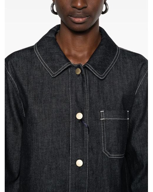 Max Mara Black Contrast-Stitching Shirt