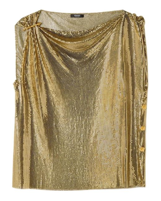 Versace Green Metal Mesh Top