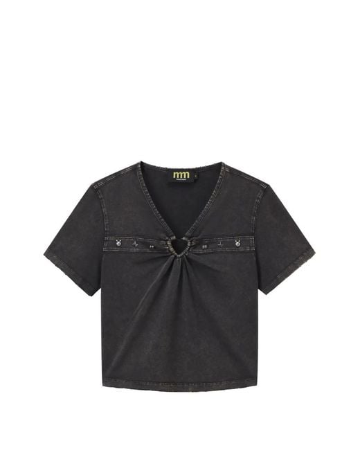 Mini Cream Black Stud-Embellished Heart-Ring Cotton T-Shirt