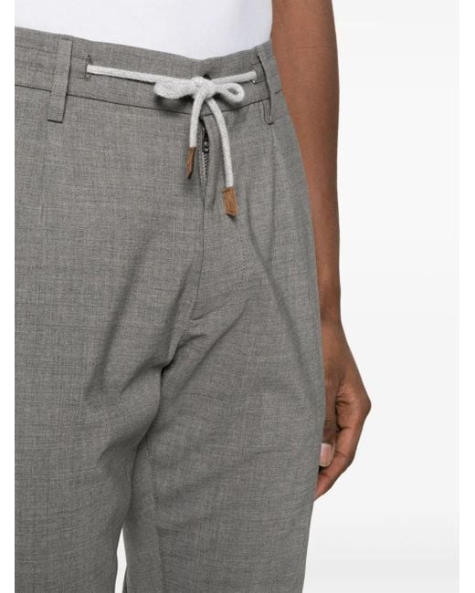 Eleventy Gray Pressed-Crease Trousers for men