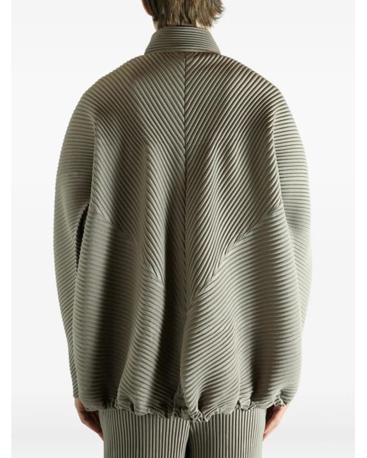Homme Plissé Issey Miyake Green Pleated Jacket for men