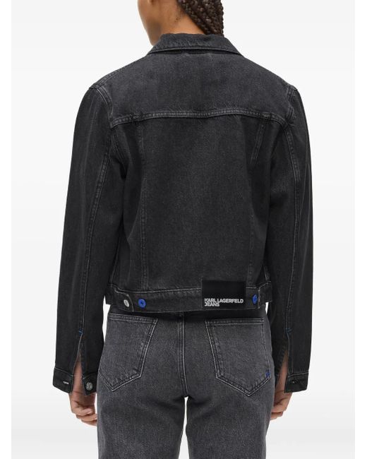 Karl Lagerfeld Blue Lace-Tie Denim Jacket