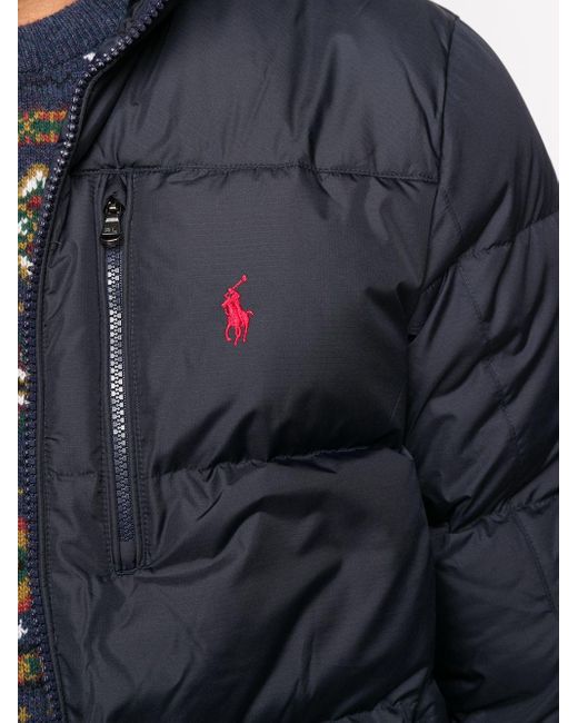 Polo Ralph Lauren Synthetic Pony Logo Hooded Puffer Jacket in Blue for Men  | Lyst