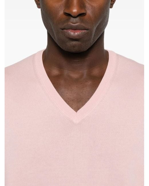 メンズ Gran Sasso V-neck Sweater Pink