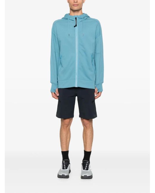 C P Company Blue Zip-Fastening Hoodie for men