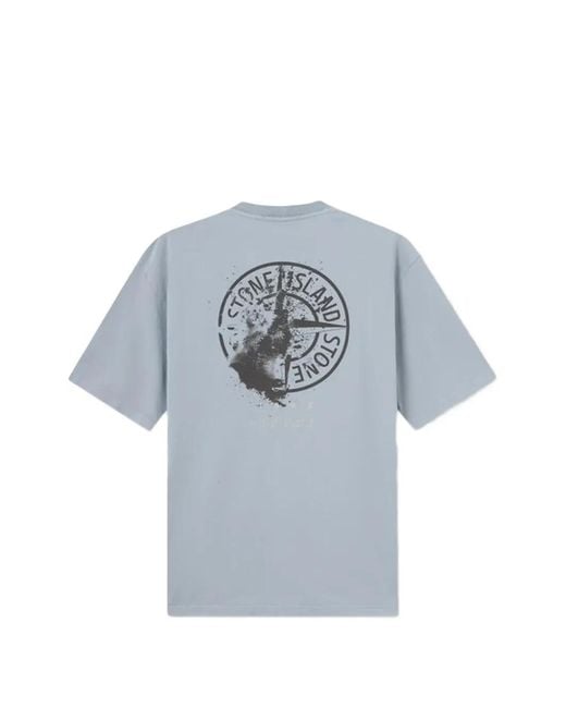 Stone Island Blue Logo T-Shirt for men