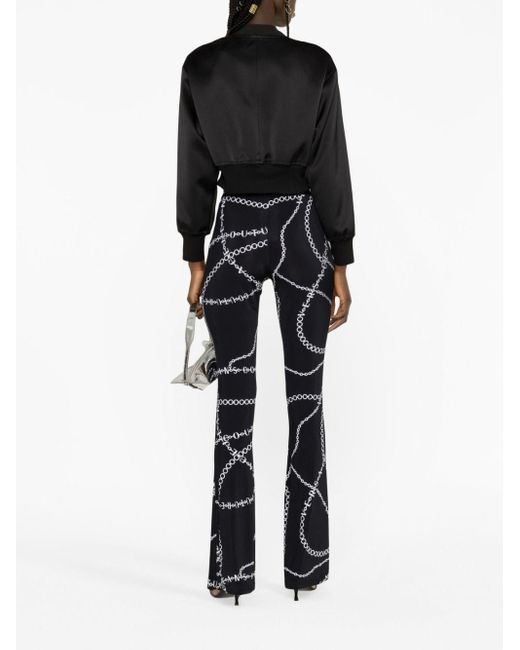 Versace Black Chain-print Flared Trousers
