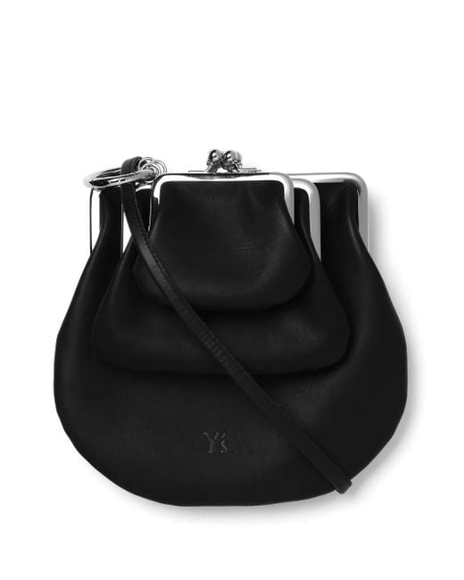 Y's Yohji Yamamoto Black Leather Cross Body Bag