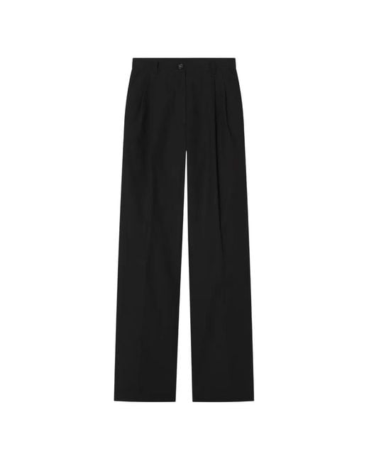 A.P.C. Black Ginny Pleated Tailored Trousers