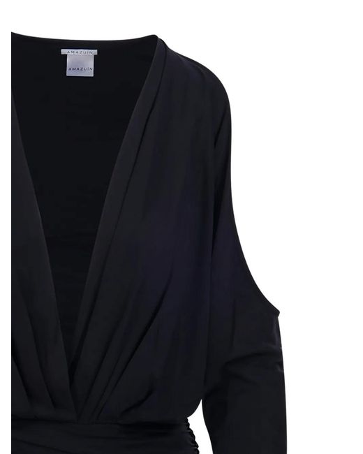 Amazuìn Blue Cold-Shoulder Dress
