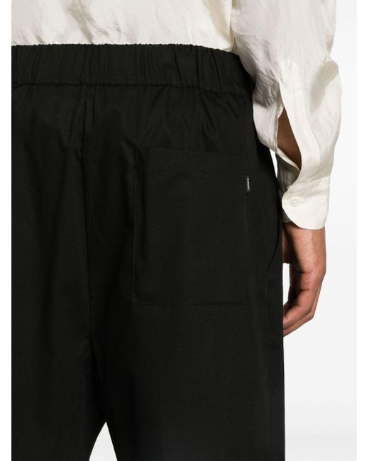 Laneus Black Elasticated-waist Cotton Shorts for men