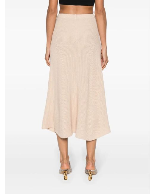 Forte_forte Natural Ribbed-Knit Midi Skirt