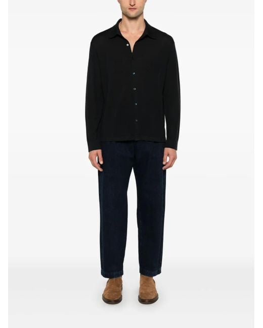 D4.0 Black Wool Cardigan for men