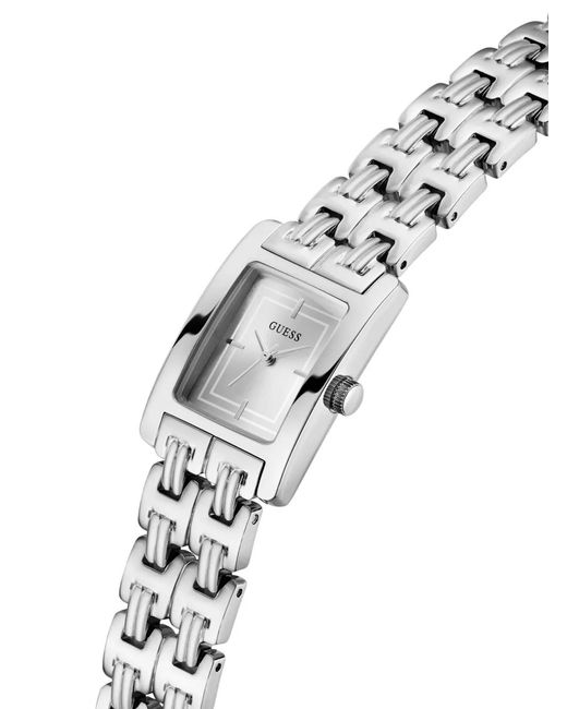 Guess White Tone Rectangle 23Mm Watch