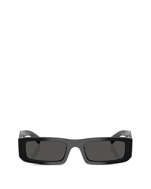 Prada Black Symbole Rectangle-Frame Sunglasses for men