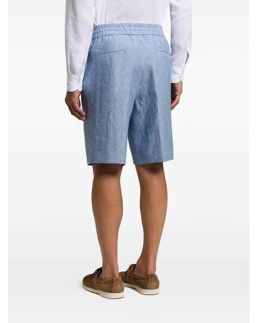 Peserico Blue Drawstring Elasticated Shorts for men