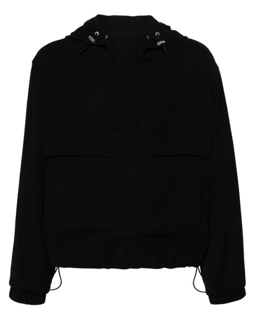 AMI Black Windbreaker hooded jacket