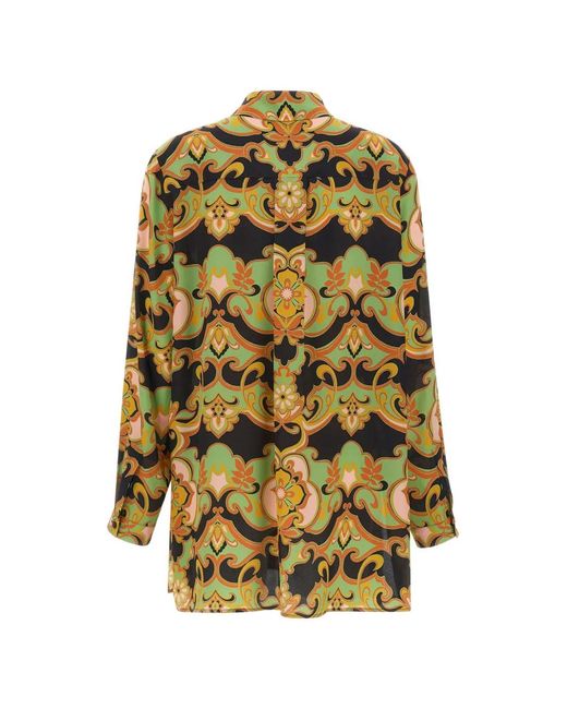 Etro Yellow Print Buttoned Shirt