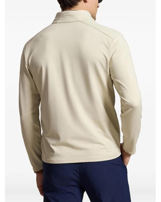 Ralph Lauren White Quarter-Zip Jersey Sweatshirt for men