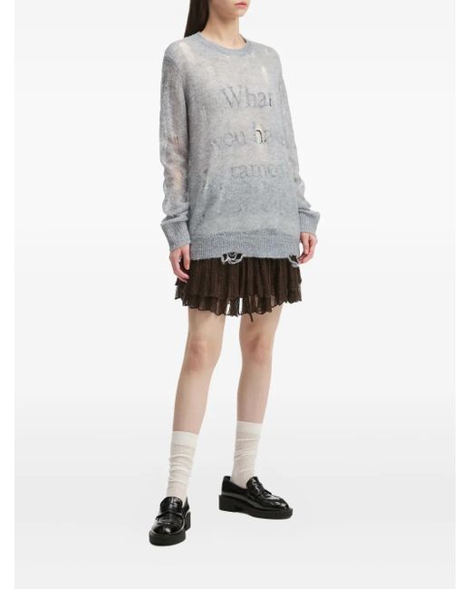 B+ AB Gray Distressed Sweater