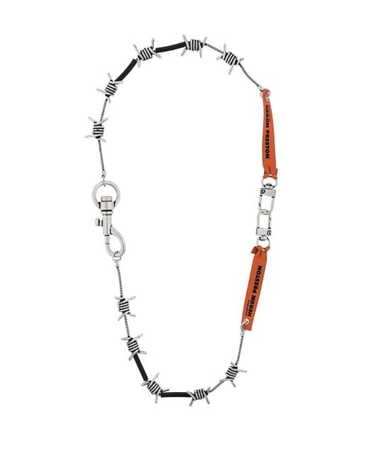 Heron Preston Metallic Barbwire Design Necklace for men